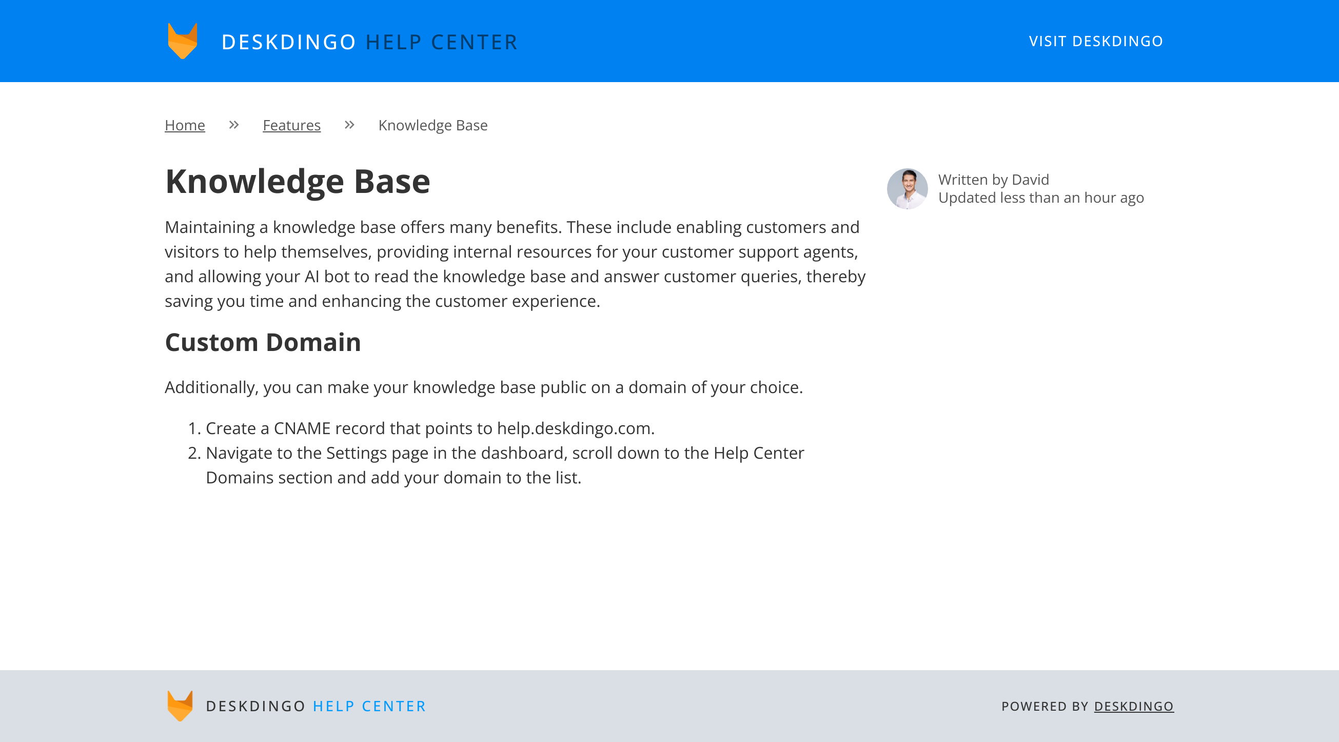 knowledge base screenshot